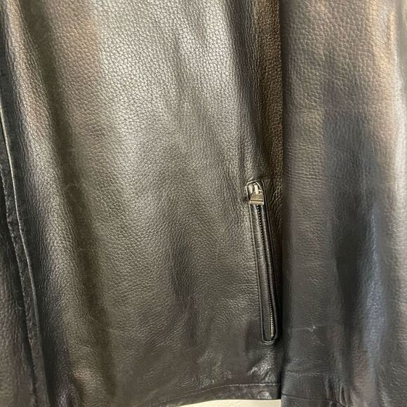 Roundtree & Yorke Lambskin Black Leather Motorcycle Biker Jacket Size XXL - Picture 4 of 15